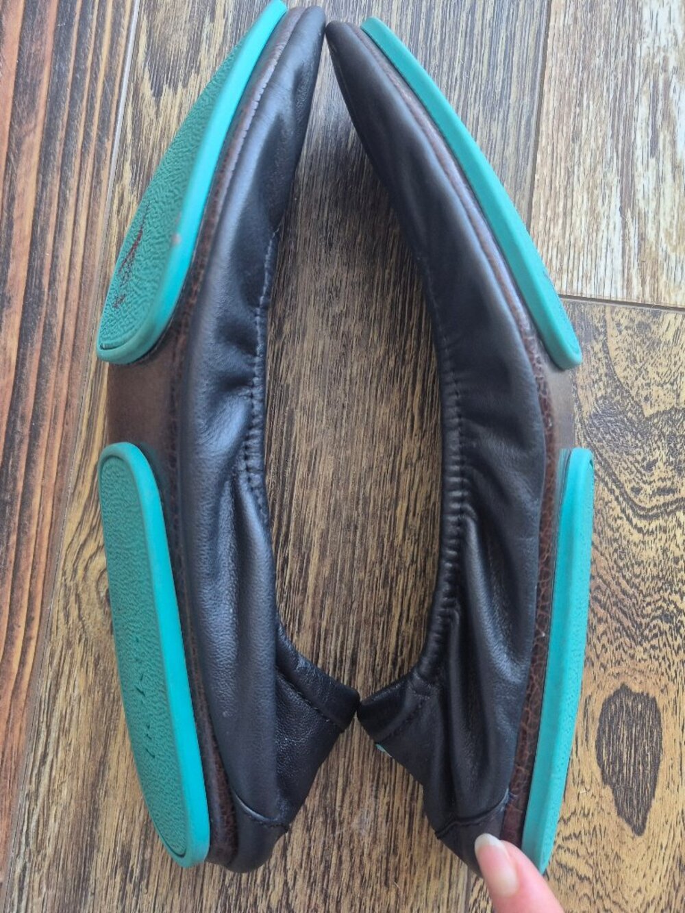 Tieks by Gavrieli Black Leather Ballet Flats Slip-On Comfort Flexible - Picture 6 of 12
